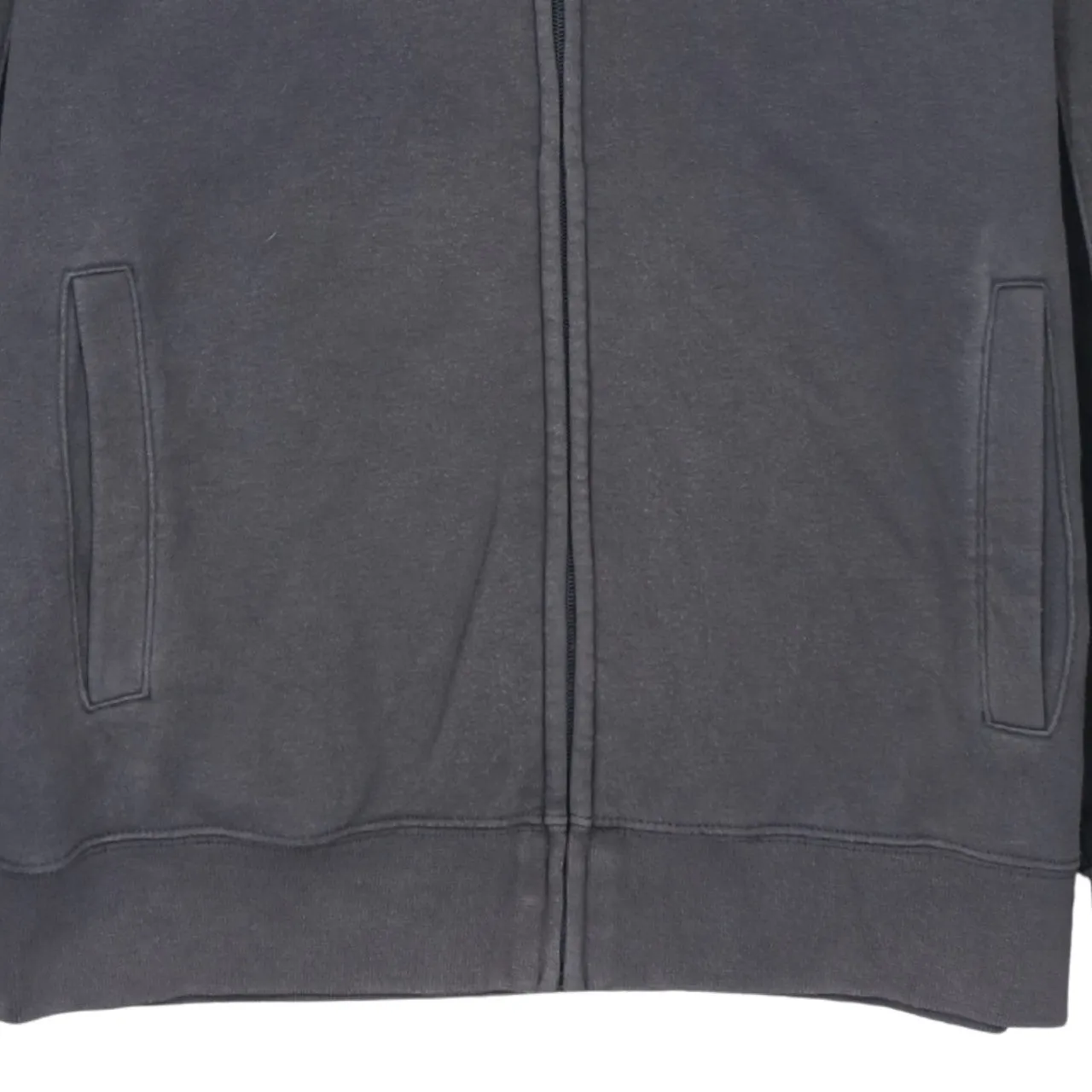 Champion Charcoal Grey Zip Hoodie Women's Medium Printed Logo Split Pockets Sweatshirt Top sold by Vintage Club product image thumbnail 4