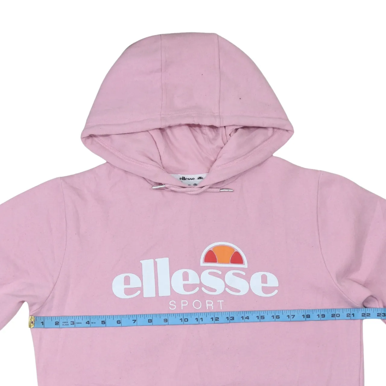 Ellesse Pink Hoodie Women’s Large Printed Sport Logo Front Pouch Pullover Sweatshirt sold by Vintage Club product image thumbnail 5