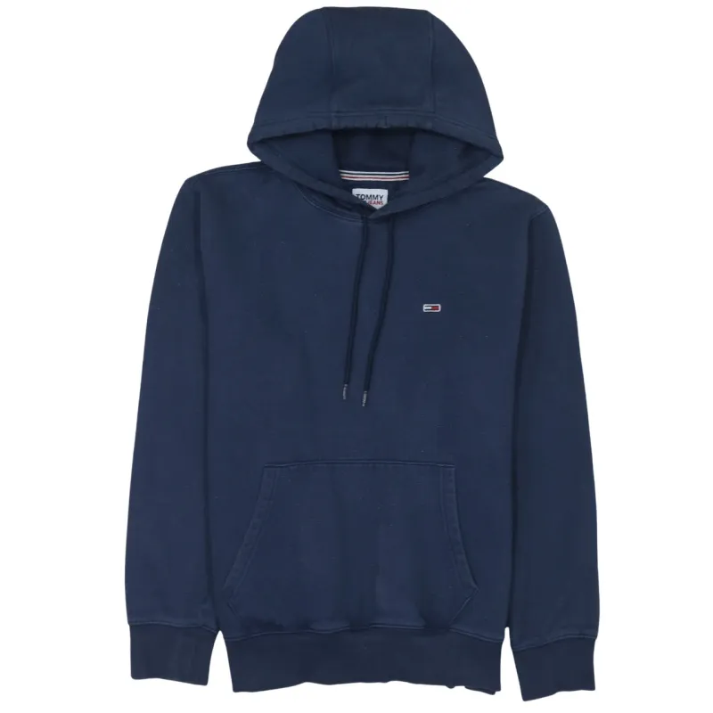 Tommy Jeans Navy Blue Hoodie Men's Medium Embroidered Flag Logo Front Pocket Pullover Sweatshirt sold by Vintage Club
