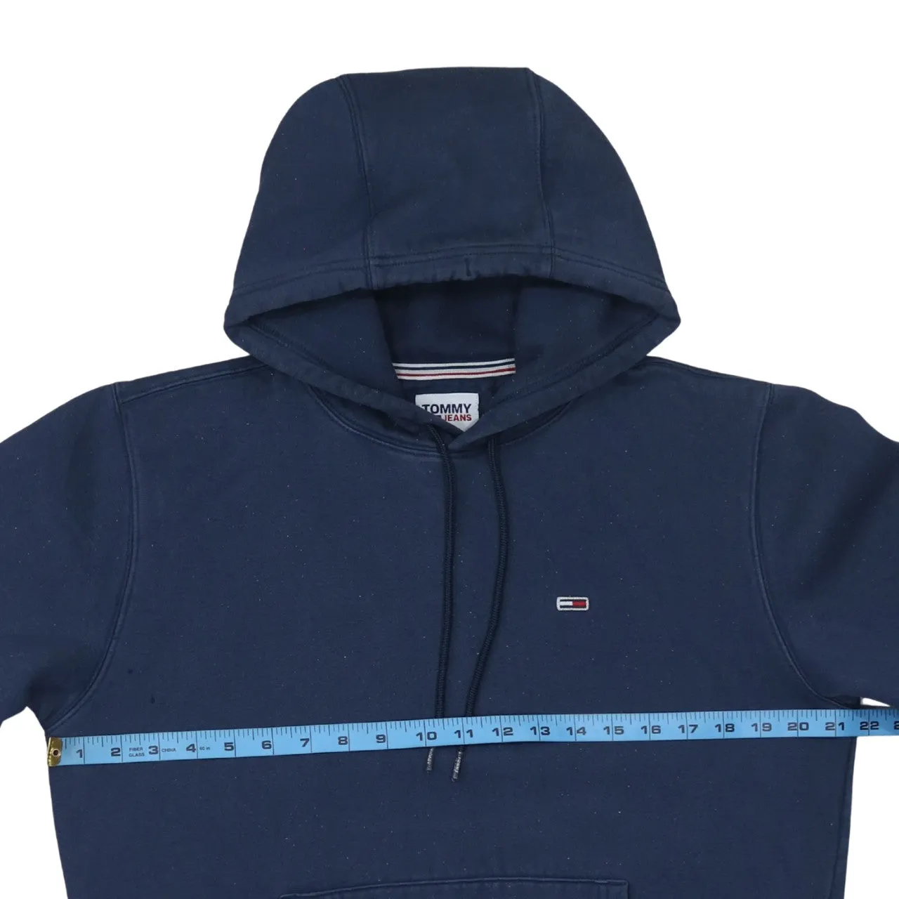 Tommy Jeans Navy Blue Hoodie Men's Medium Embroidered Flag Logo Front Pocket Pullover Sweatshirt sold by Vintage Club product image thumbnail 5