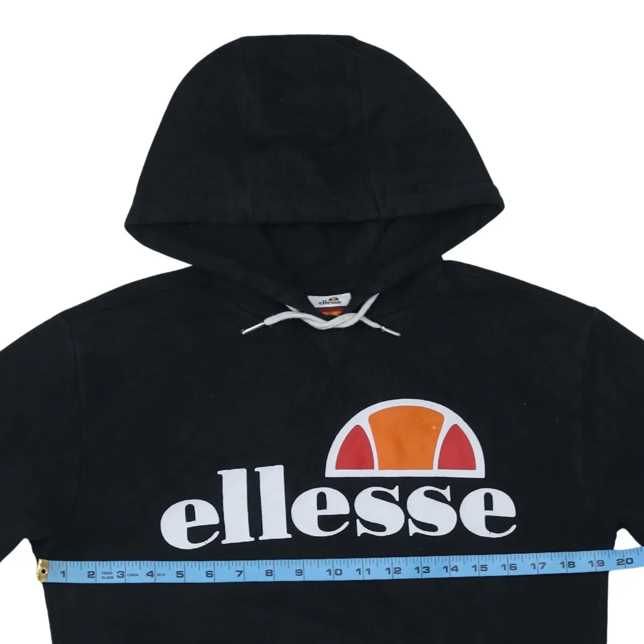 Ellesse Black Hoodie Women’s Small Printed Front Logo Pouch Pocket Pullover Sweatshirt sold by Vintage Club product image thumbnail 5