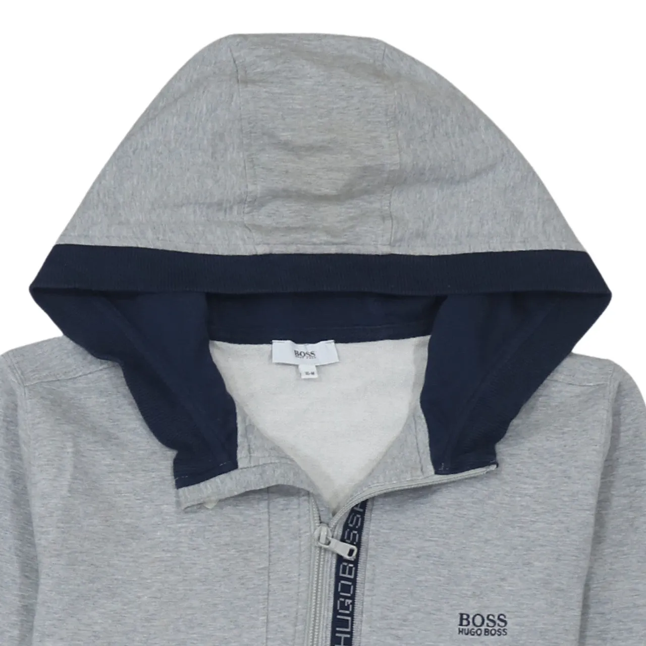 HUGO BOSS Light Grey Hoodie Women’s Medium Full Zip Logo Tape Pockets Sweatshirt sold by Vintage Club product image thumbnail 3