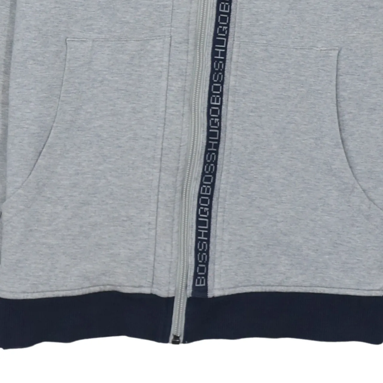 HUGO BOSS Light Grey Hoodie Women’s Medium Full Zip Logo Tape Pockets Sweatshirt sold by Vintage Club product image thumbnail 4