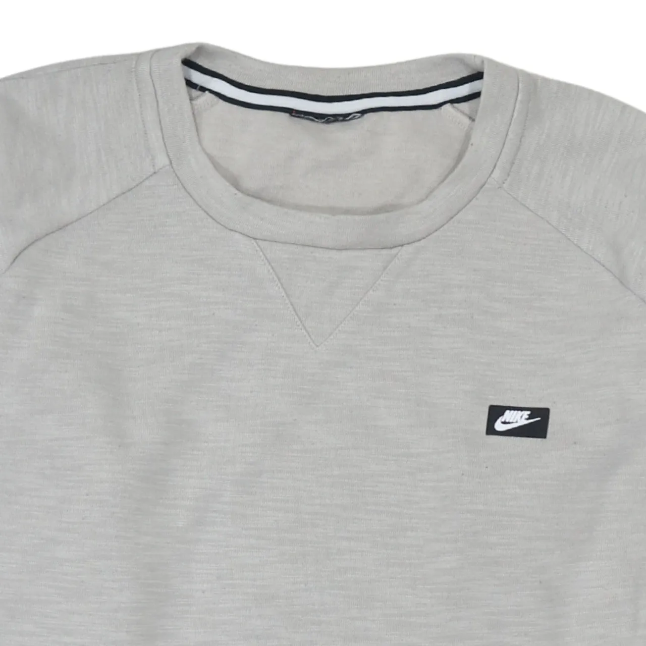 Nike Light Grey Sweatshirt Men's Large Embroidered Chest Logo Front Pouch Crewneck Pullover sold by Vintage Club product image thumbnail 3
