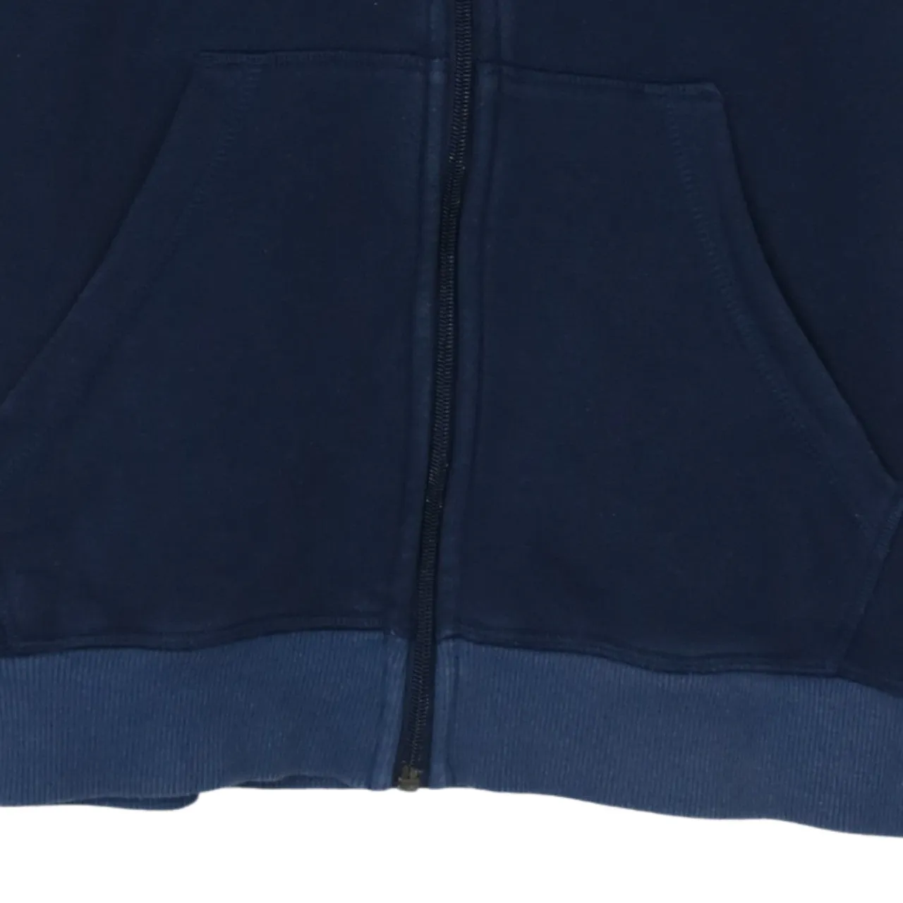 Adidas Navy Blue Hoodie Men's Small Trefoil Logo Full Zip Three Stripe Sleeves Sweatshirt sold by Vintage Club product image thumbnail 4