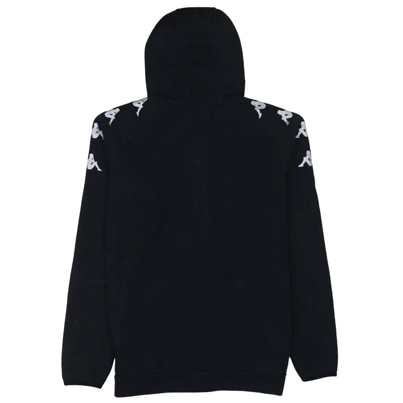Kappa Black Full Zip Hoodie Women's Large Logo Taped Sleeves Fleece Sweatshirt sold by Vintage Club product image thumbnail 2