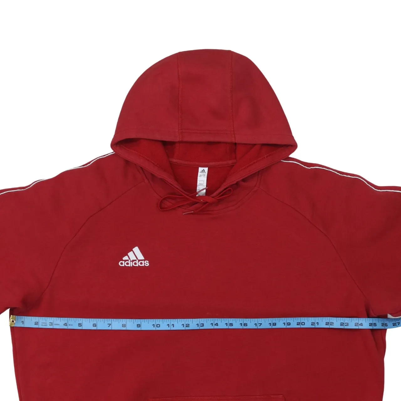 Adidas Burgundy Red Hoodie Women’s XXLarge Embroidered Logo Stripe Sleeves Pouch Pocket Pullover sold by Vintage Club product image thumbnail 5