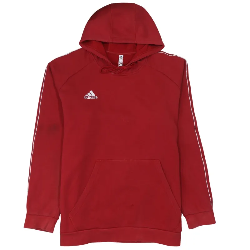 Adidas Burgundy Red Hoodie Women’s XXLarge Embroidered Logo Stripe Sleeves Pouch Pocket Pullover sold by Vintage Club