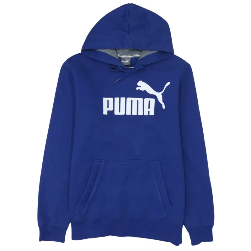 Puma Royal Blue Hoodie Men's Medium Printed Logo Front Pocket Pullover Sweatshirt sold by Vintage Club