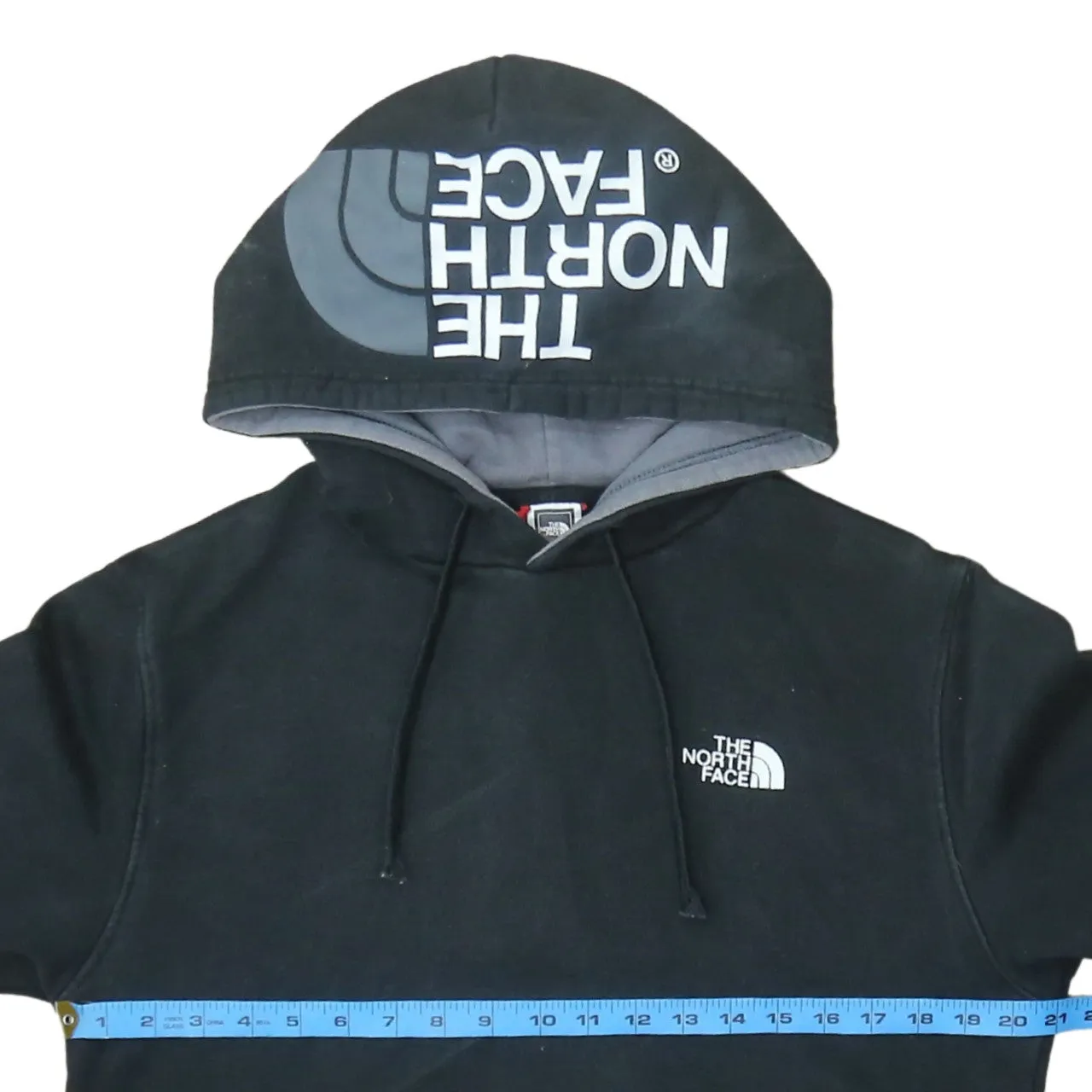 The North Face Black Hoodie Men’s Medium Embroidered Chest Logo Printed Hood Pullover Sweatshirt sold by Vintage Club product image thumbnail 5