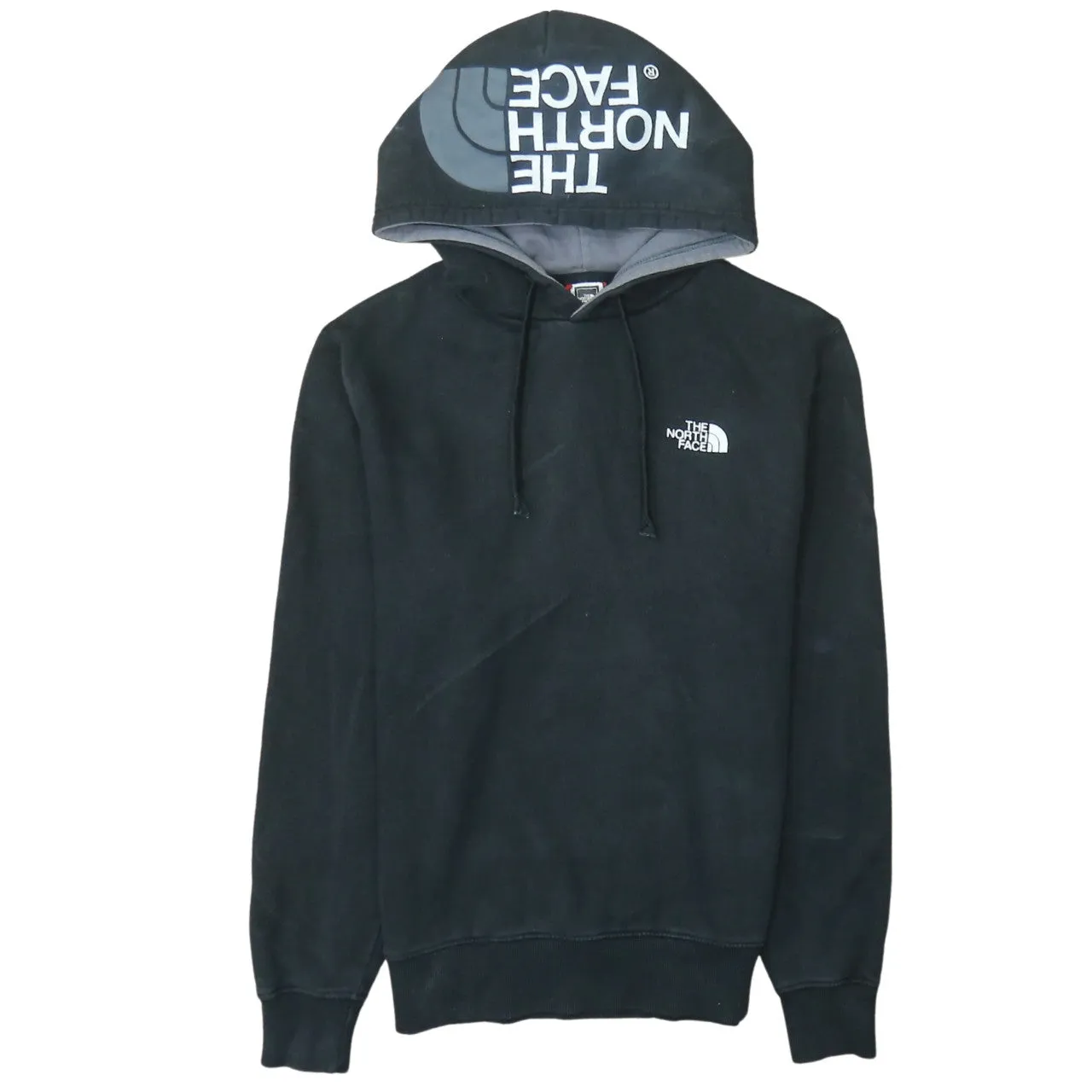 The North Face Black Hoodie Men’s Medium Embroidered Chest Logo Printed Hood Pullover Sweatshirt sold by Vintage Club