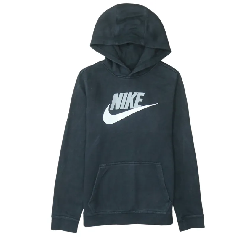 Nike Black Hoodie Women’s XLarge Printed Logo Front Pouch Fleece Pullover Sweatshirt sold by Vintage Club