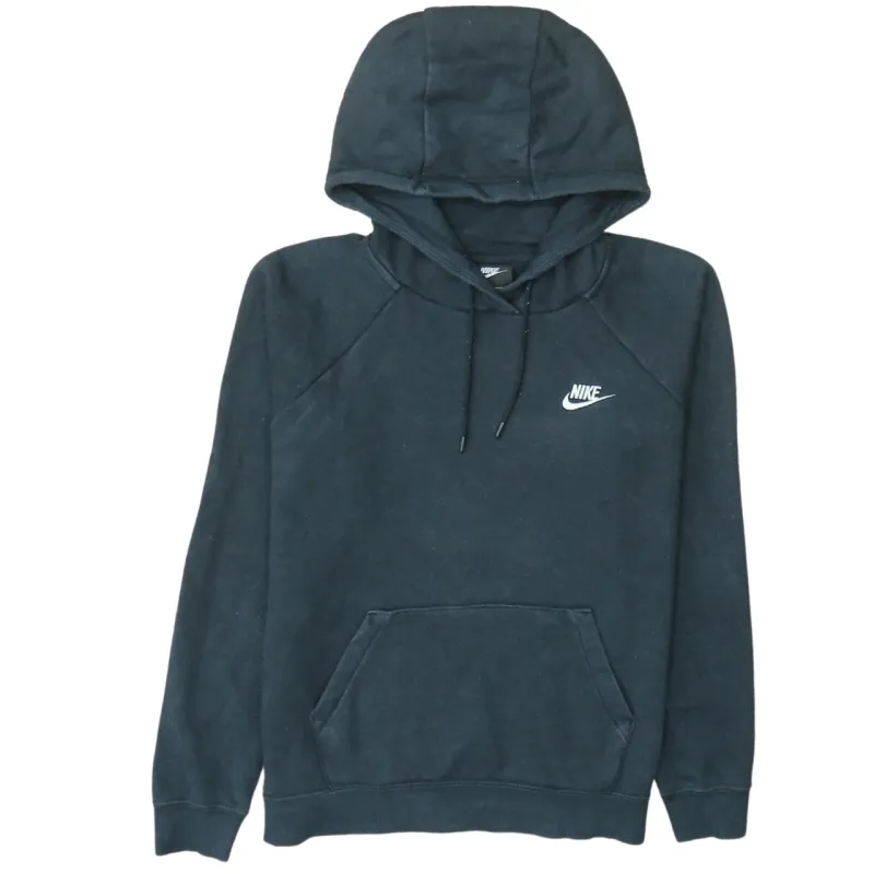Nike Black Hoodie Men’s Medium Embroidered Swoosh Logo Front Pocket Pullover Sweatshirt sold by Vintage Club