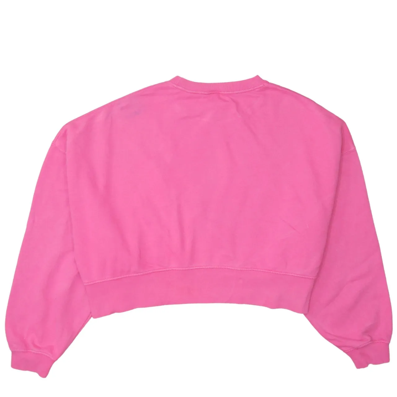 Nike Pink Cropped Sweatshirt Women's Medium Printed Triple Swoosh Logo Pullover Top sold by Vintage Club product image thumbnail 2
