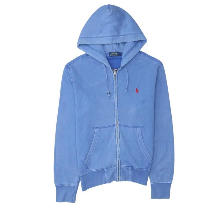 Polo Ralph Lauren Light Blue Hoodie Men's Small Zip Front Embroidered Logo Fleece Sweatshirt sold by Vintage Club
