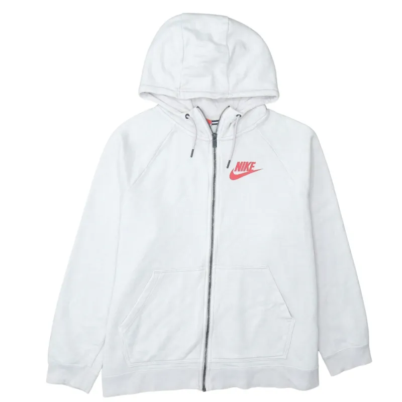 Nike Light Pink Full Zip Hoodie Women’s XXLarge Printed Swoosh Logo Split Pocket Sweatshirt sold by Vintage Club