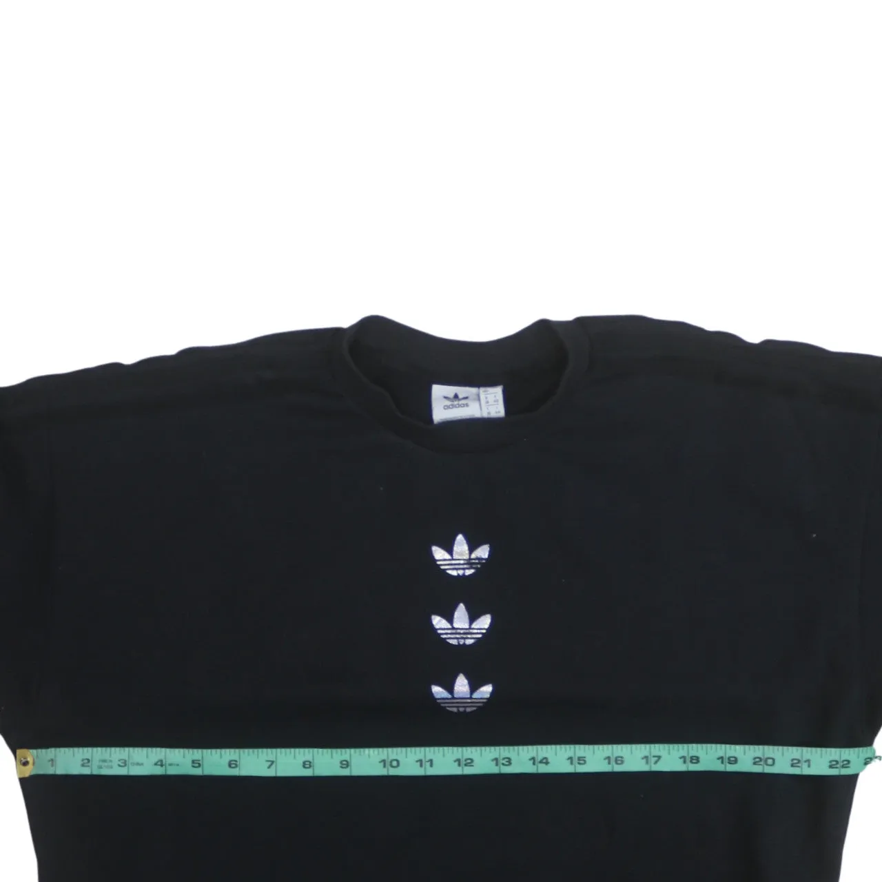 Adidas Black Sweatshirt Women’s XLarge Triple Trefoil Embroidered Logo Crewneck Pullover sold by Vintage Club product image thumbnail 5