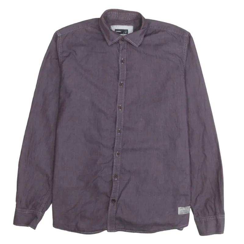 Square Purple Long Sleeve Shirt Women’s Large Button Front Casual Cotton Top sold by Vintage Club