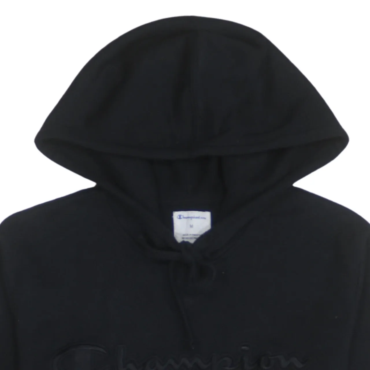 Champion Black Hoodie Men's Medium Embroidered Logo Front Pocket Pullover Sweatshirt sold by Vintage Club product image thumbnail 3