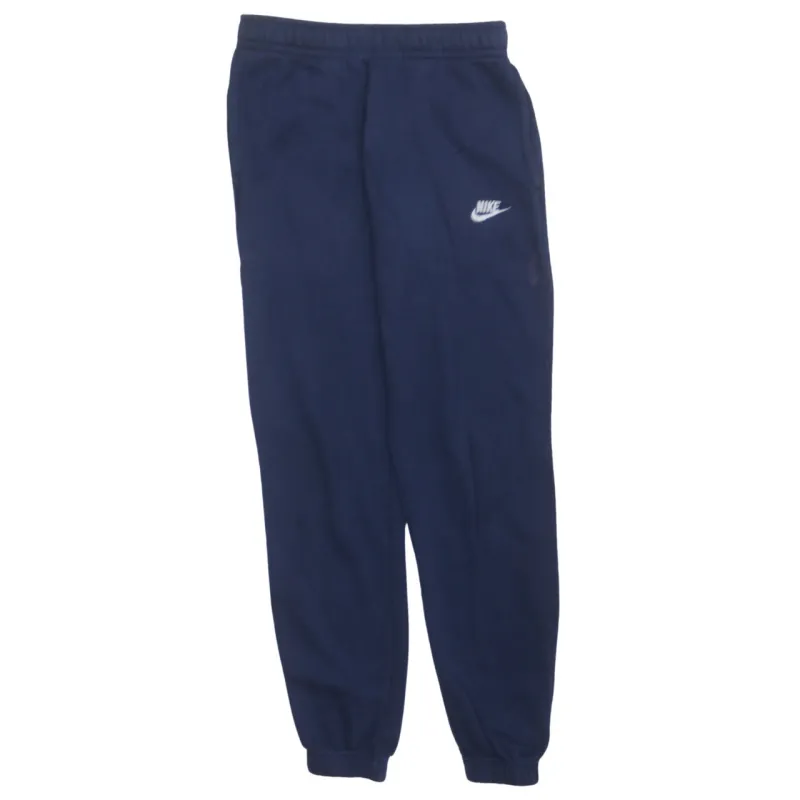 Nike Navy Blue Joggers Men's Small Embroidered Swoosh Elasticated Cuffs Fleece Sweatpants sold by Vintage Club