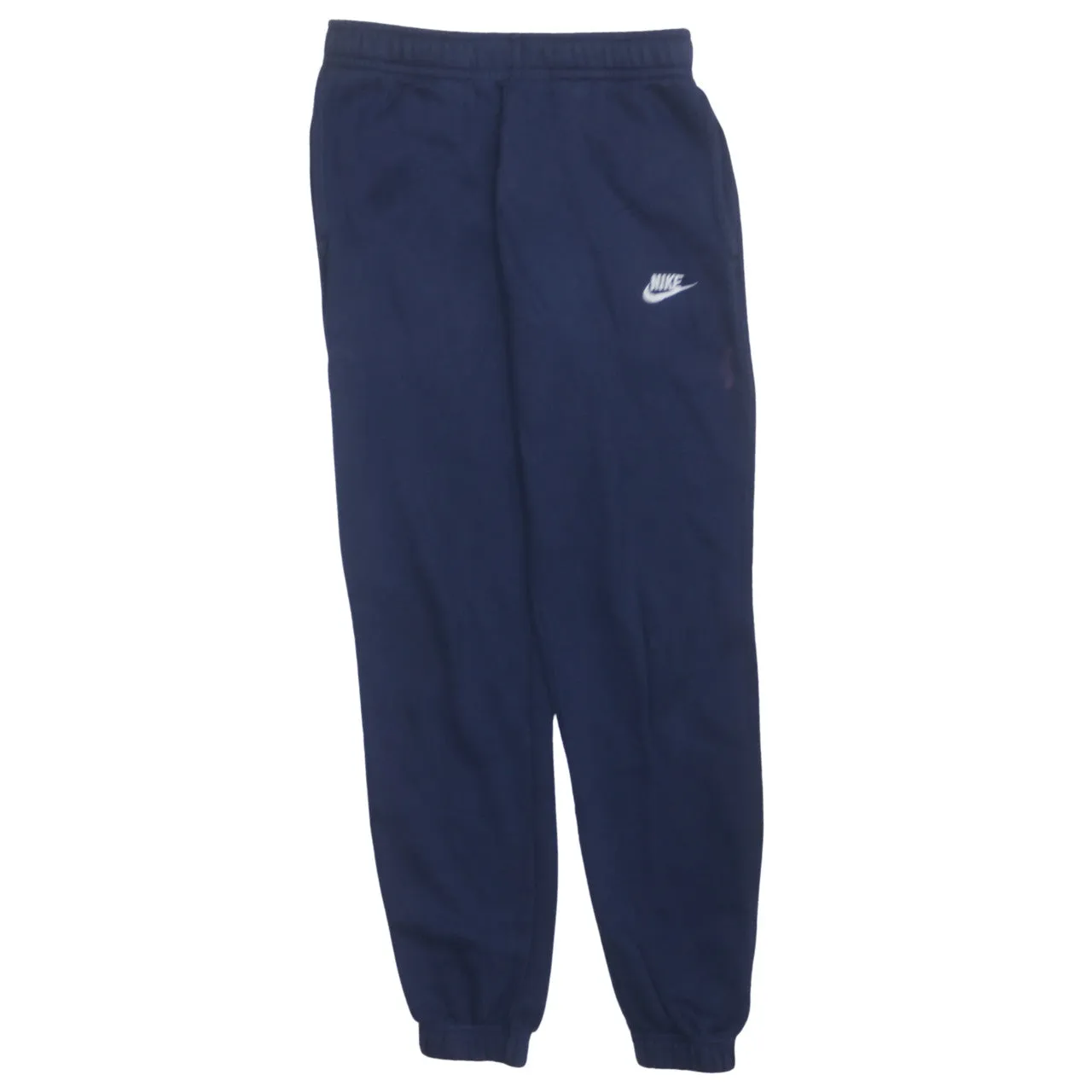 Nike Navy Blue Joggers Men's Small Embroidered Swoosh Elasticated Cuffs Fleece Sweatpants sold by Vintage Club