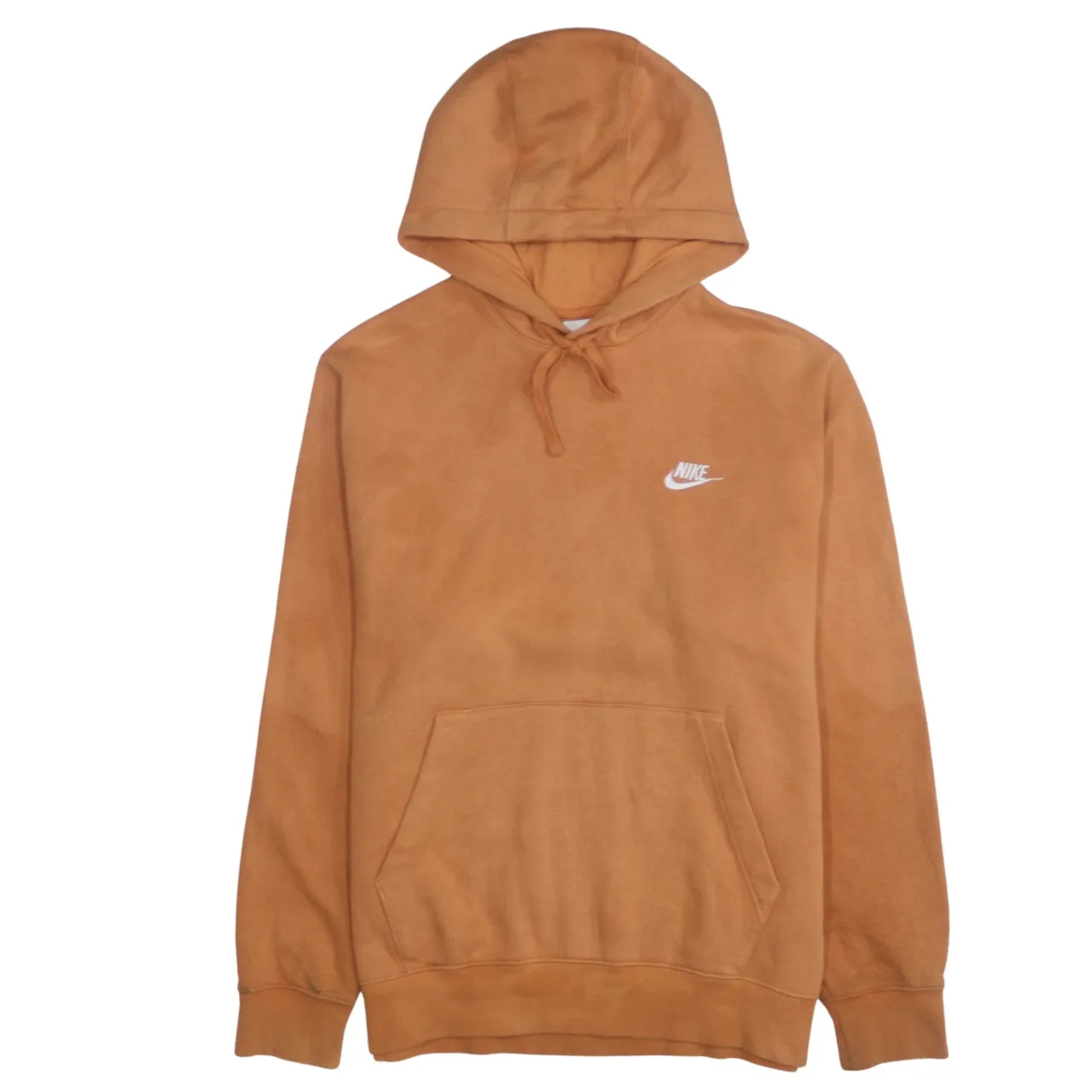 Nike Orange Hoodie Men's Medium Embroidered Swoosh Logo Front Pocket Pullover Sweatshirt sold by Vintage Club