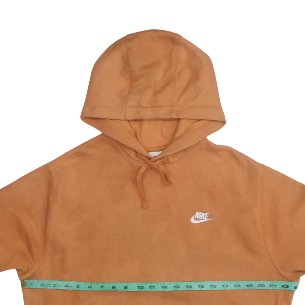 Nike Orange Hoodie Men's Medium Embroidered Swoosh Logo Front Pocket Pullover Sweatshirt sold by Vintage Club product image thumbnail 5