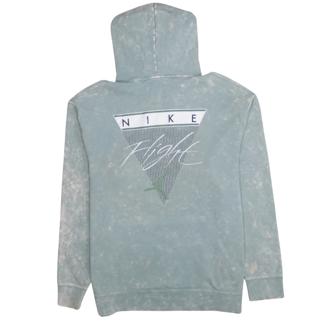 Jordan Green Acid Wash Hoodie Men's XLarge Printed Nike Flight Back Logo Pullover Sweatshirt sold by Vintage Club product image thumbnail 2