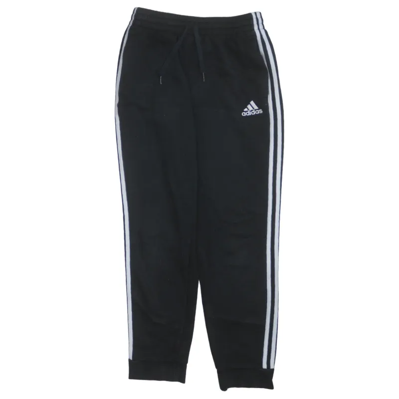 Adidas Black Joggers Sweatpants Men's Medium Three Stripe Leg Embroidered Logo Cuffed Track Pants made by Adidas