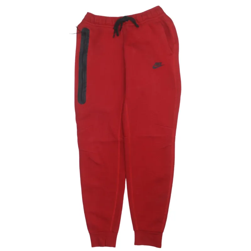 Nike Burgundy Red Joggers Men’s Small Embroidered Swoosh Zip Pocket Cuffed Sweatpants made by Nike