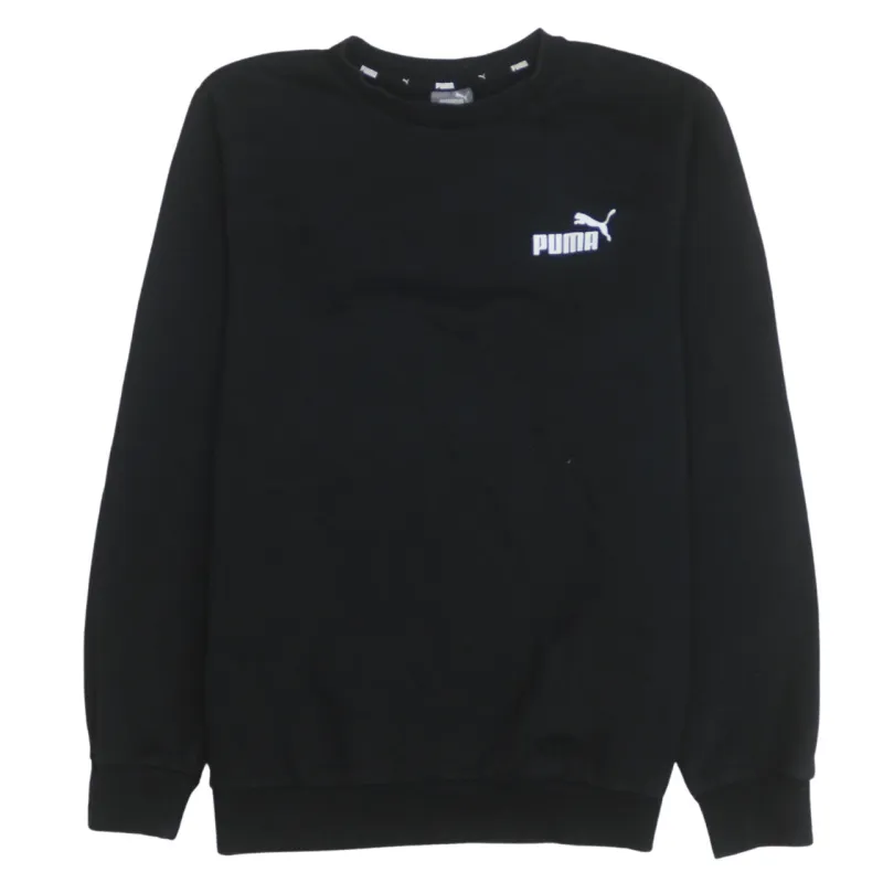 Puma Black Sweatshirt Men's Medium Small Chest Logo Crewneck Pullover Jumper sold by Vintage Club