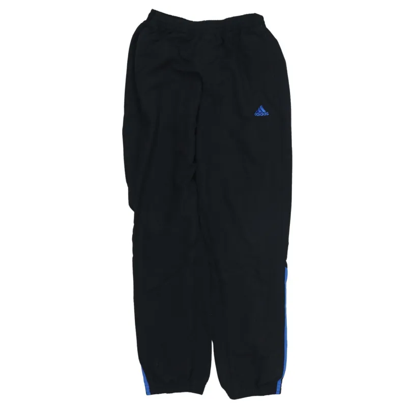 Adidas Black Joggers Men’s Small Blue Three Stripe Legs Embroidered Logo Sweatpants sold by Vintage Club
