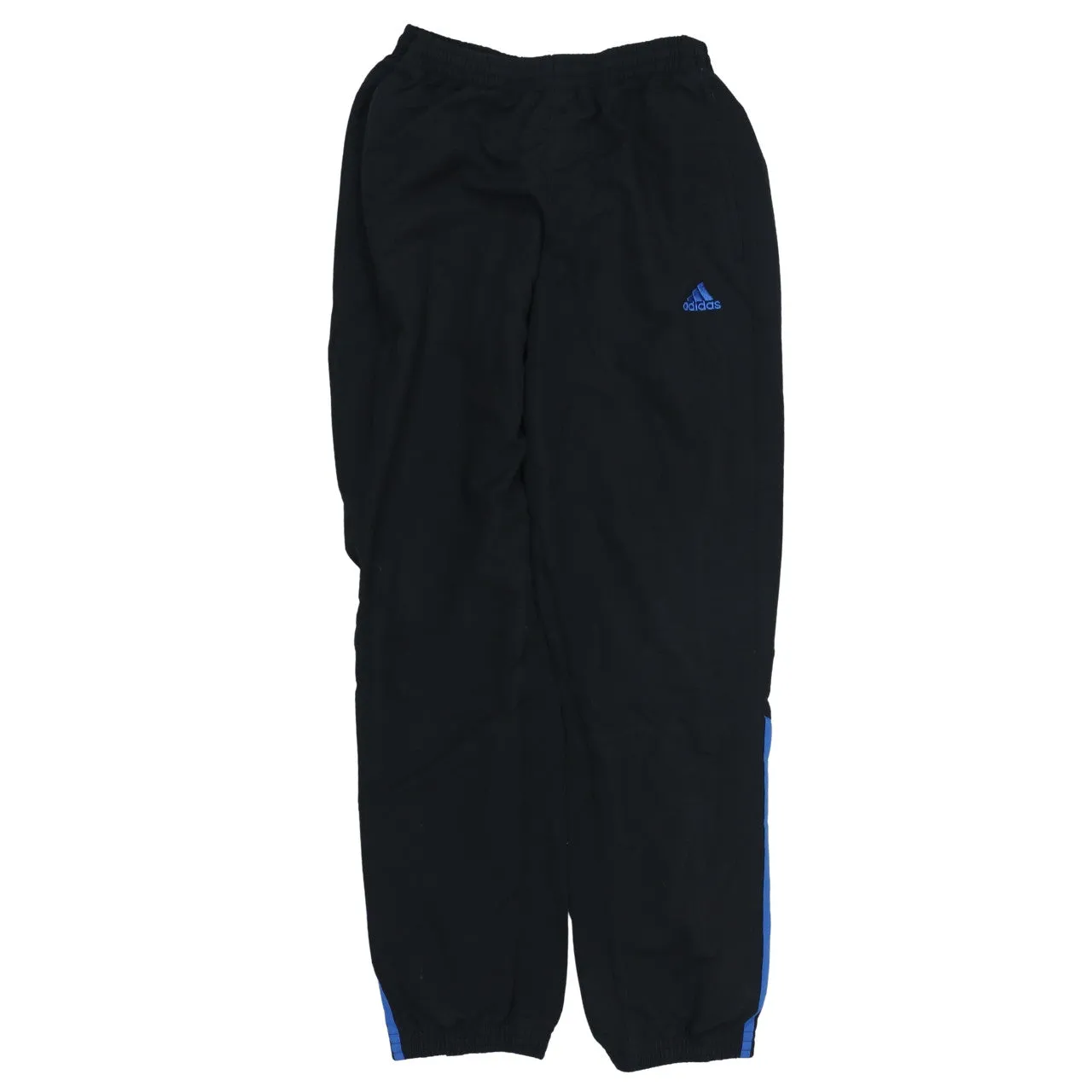 Adidas Black Joggers Men’s Small Blue Three Stripe Legs Embroidered Logo Sweatpants sold by Vintage Club