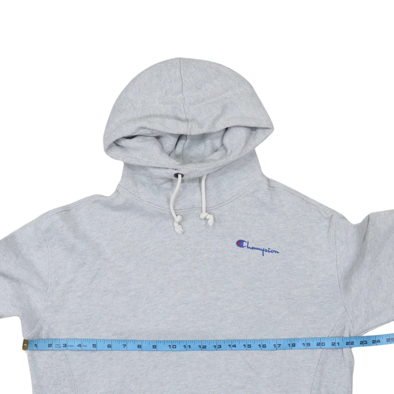 Champion Grey Hoodie Men's Small Embroidered Chest Logo Drawstring Hood Pullover Sweatshirt sold by Vintage Club product image thumbnail 5