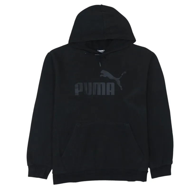 Puma Black Hoodie Men’s XLarge Printed Logo Front Pocket Pullover Sweatshirt sold by Vintage Club