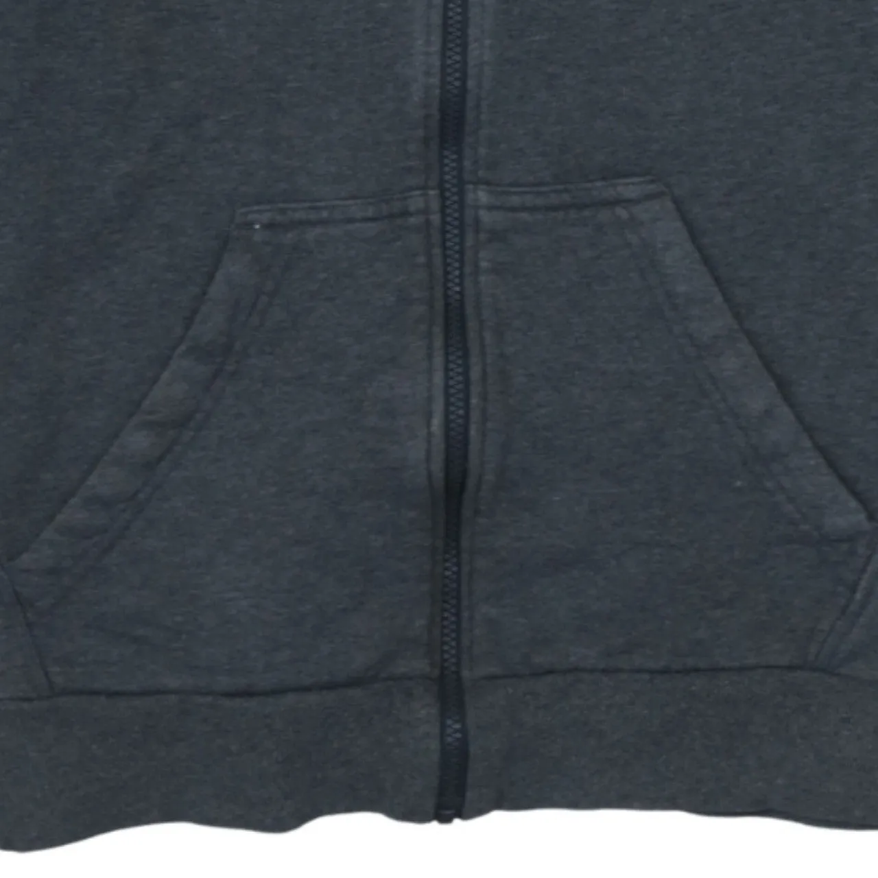 Adidas Dark Grey Full Zip Hoodie Women's Medium Three Stripe Sleeves Embroidered Logo Sweatshirt sold by Vintage Club product image thumbnail 4