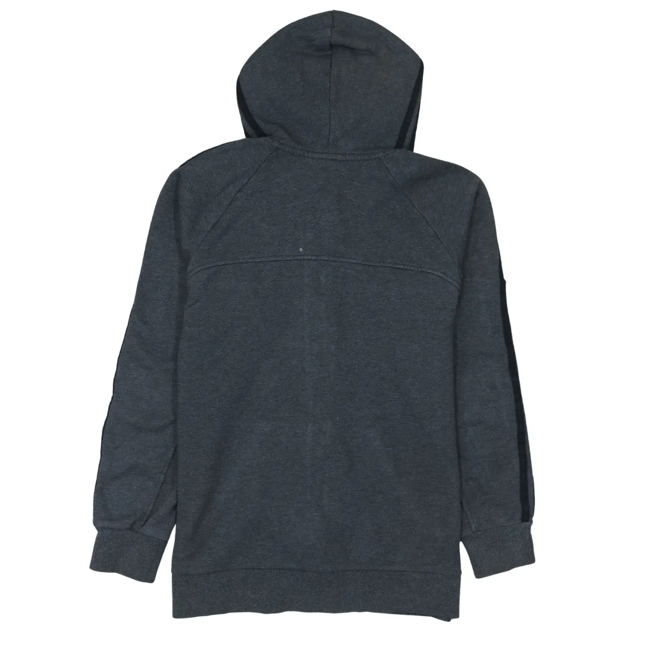 Adidas Dark Grey Full Zip Hoodie Women's Medium Three Stripe Sleeves Embroidered Logo Sweatshirt sold by Vintage Club product image thumbnail 2