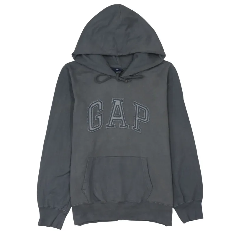 Gap Charcoal Grey Hoodie Women's Large Embroidered Logo Front Pocket Pullover Sweatshirt sold by Vintage Club