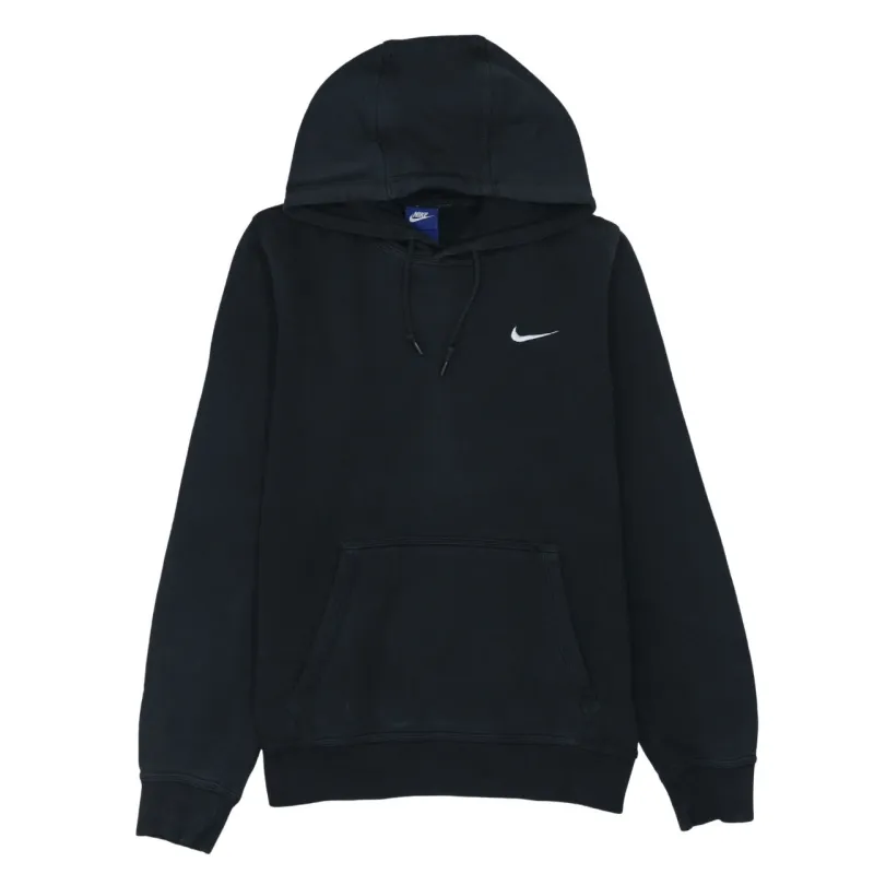 Nike Black Hoodie Men's Small Embroidered Swoosh Logo Front Pocket Pullover Sweatshirt sold by Vintage Club