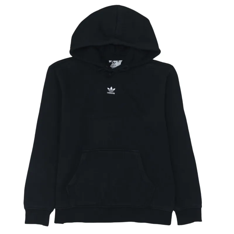 Adidas Black Hoodie Women’s Medium Small Trefoil Embroidered Logo Pullover Sweatshirt sold by Vintage Club