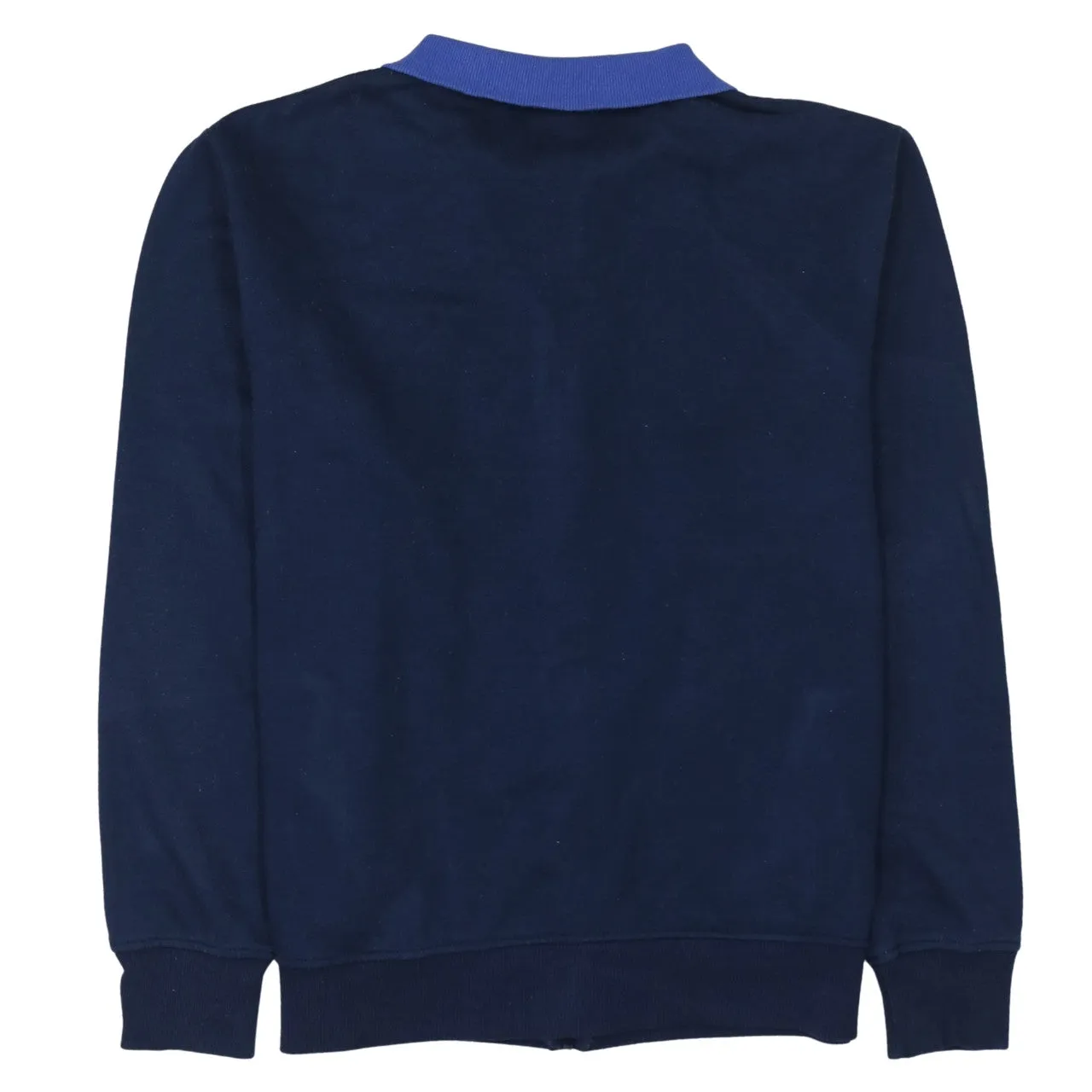 Sergio Tacchini Navy Blue Zip Sweatshirt Men’s Large Embroidered Chest Logo Contrast Collar Track Top sold by Vintage Club product image thumbnail 2