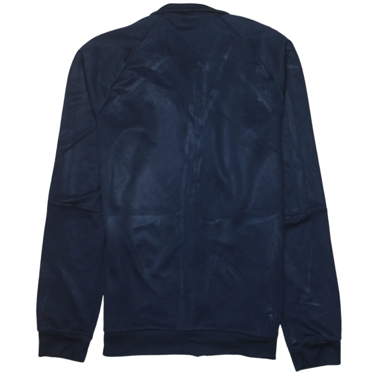 Adidas Navy Blue Track Jacket Men's Small Three Stripe Sleeves Embroidered Logo Zip Top sold by Vintage Club product image thumbnail 2