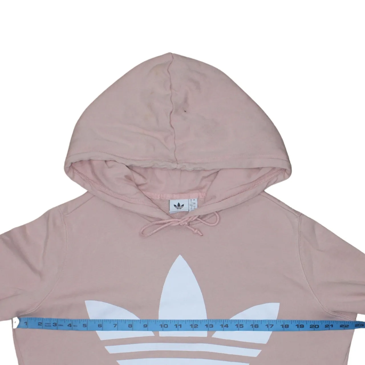 Adidas Pink Hoodie Women’s Large Trefoil Printed Logo Pullover Casual Sweatshirt Top sold by Vintage Club product image thumbnail 5