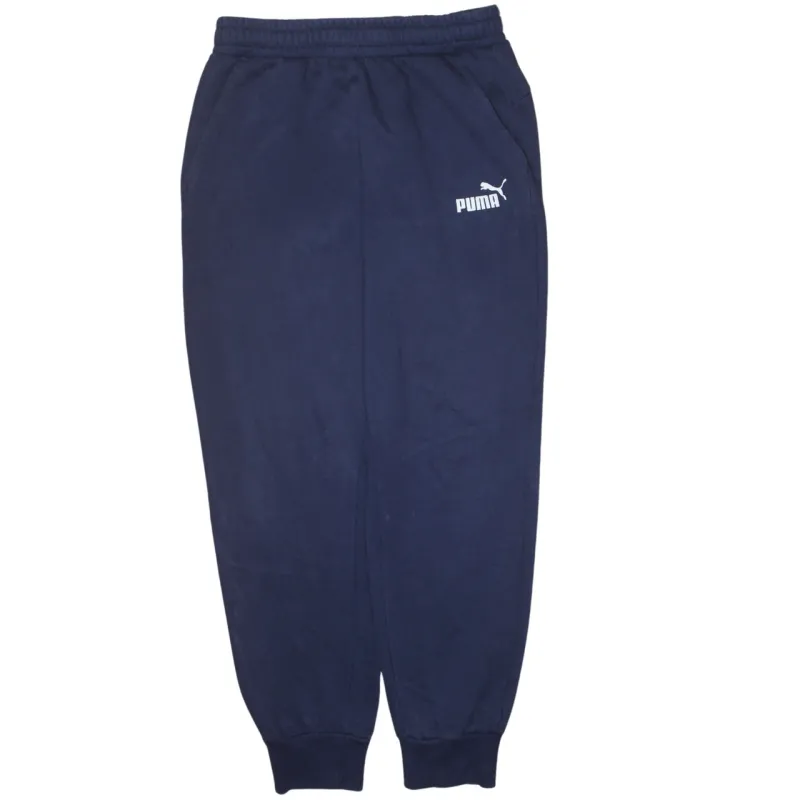 Puma Navy Blue Joggers Men's Medium Elastic Waist Cuffed Hem Printed Logo Sweatpants sold by Vintage Club