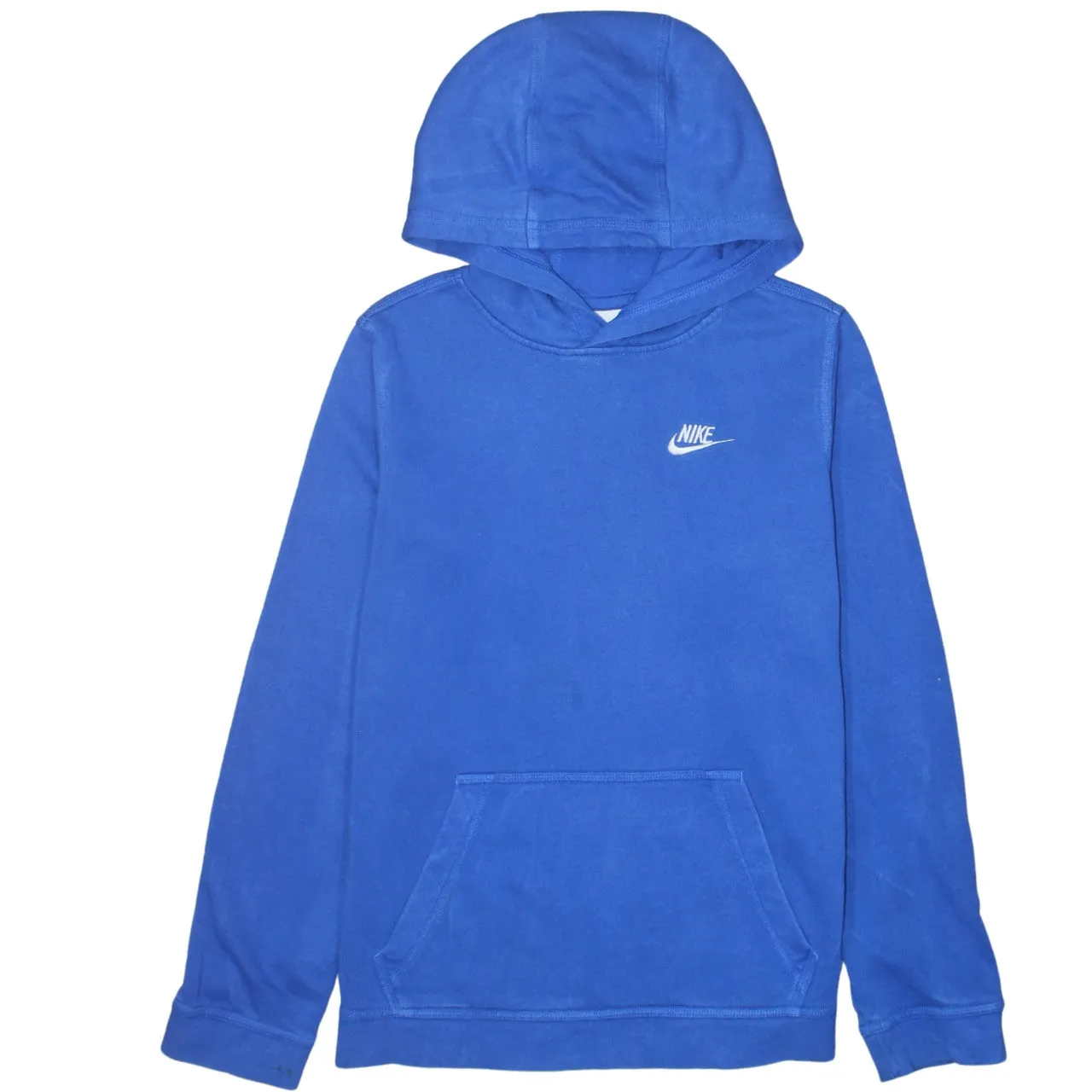 Nike Royal Blue Hoodie Women’s XLarge Embroidered Swoosh Front Pocket Pullover Sweatshirt sold by Vintage Club