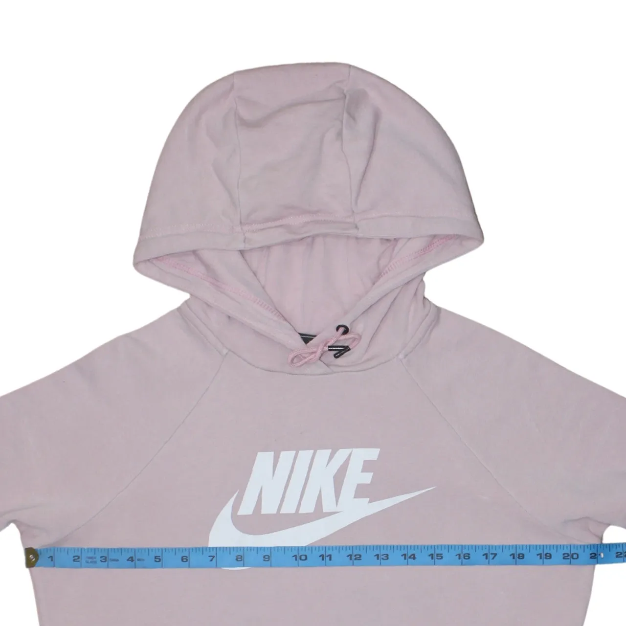 Nike Light Pink Hoodie Women's Small Printed Logo Front Pocket Pullover Sweatshirt sold by Vintage Club product image thumbnail 5