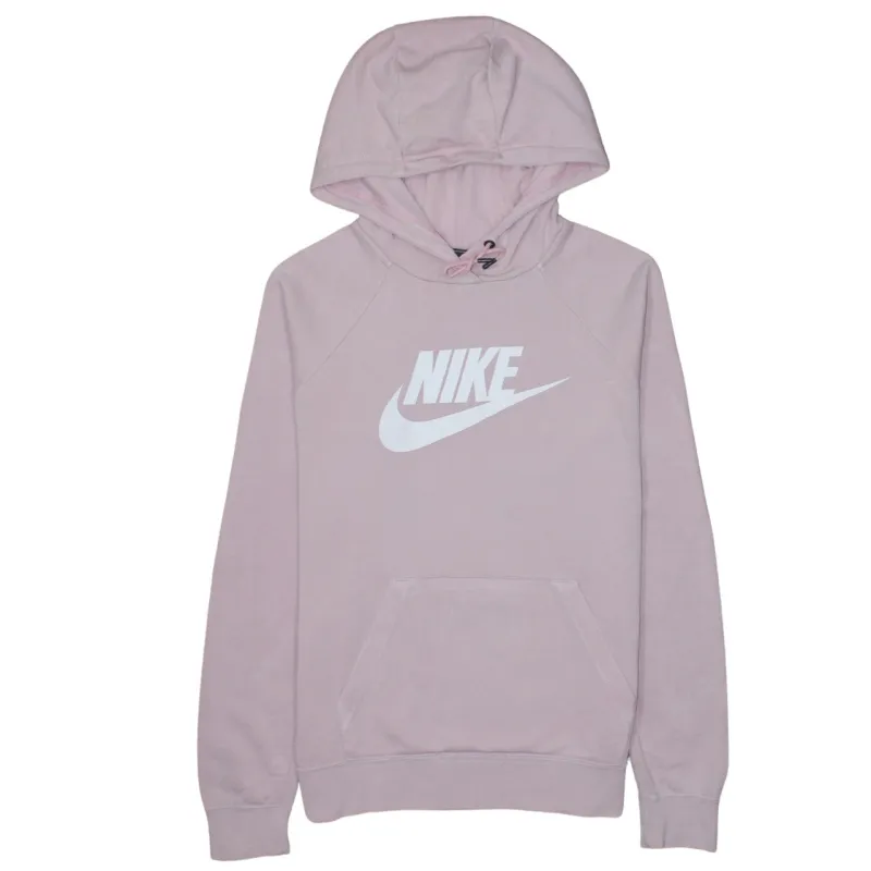 Nike Light Pink Hoodie Women's Small Printed Logo Front Pocket Pullover Sweatshirt sold by Vintage Club