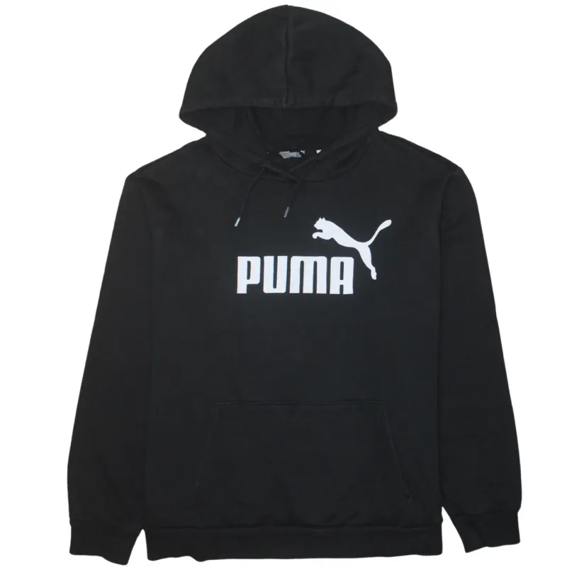 Puma Black Hoodie Men’s XXLarge Printed Logo Drawstring Hood Front Pocket Pullover Sweatshirt sold by Vintage Club