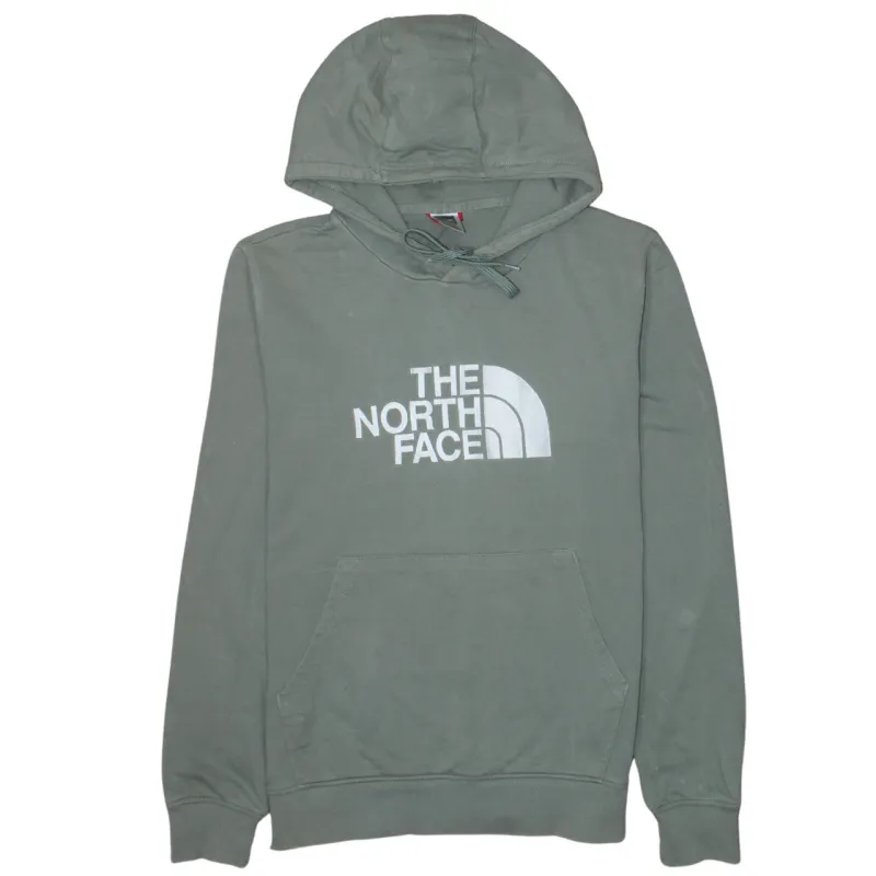 The North Face Khaki Green Hoodie Men's Medium Printed Logo Front Pocket Pullover Sweatshirt sold by Vintage Club