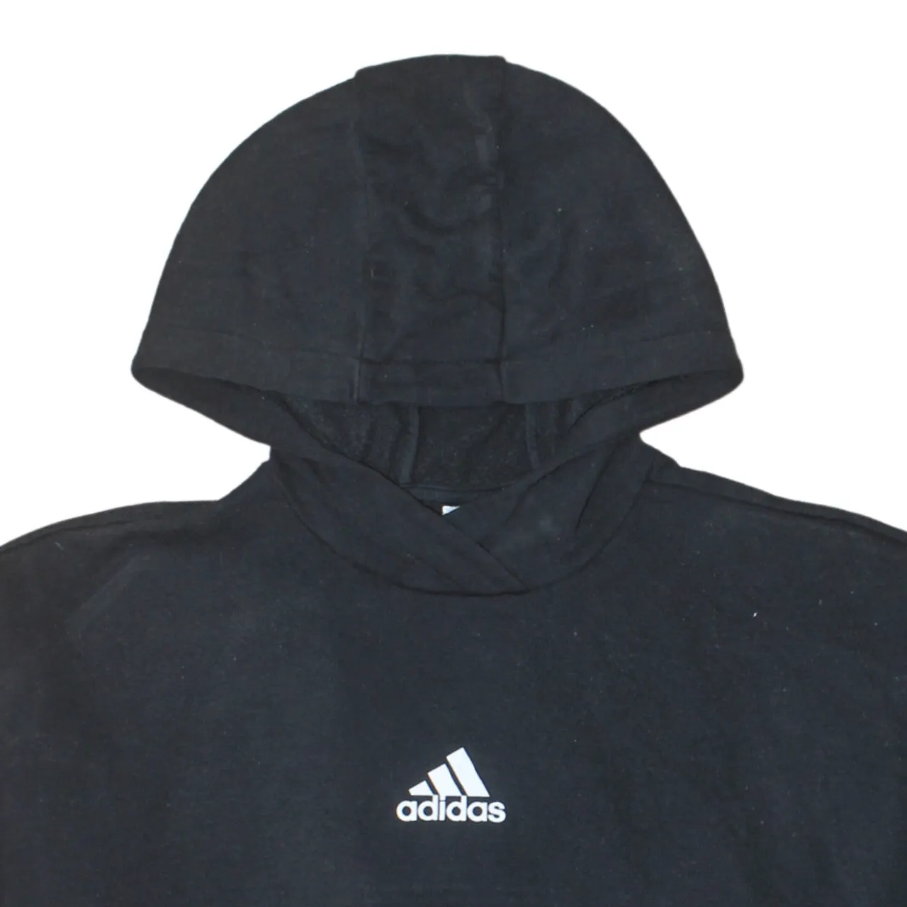 Adidas Black Hoodie Women’s Medium Embroidered Chest Logo Pullover Fleece Sweatshirt sold by Vintage Club product image thumbnail 3